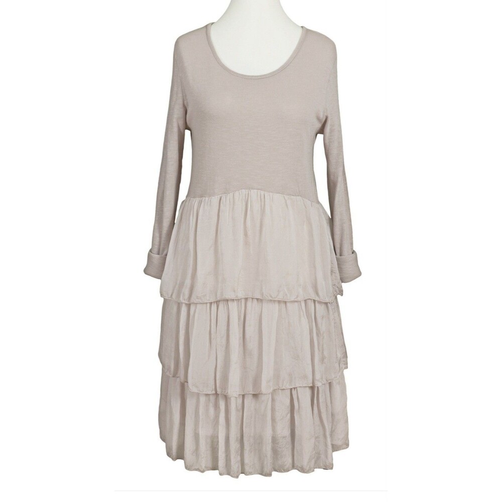 Made In Italy  Dress Women's XS,15.5 Inch Of Arm To Arm, Long-sleeved,Cotton